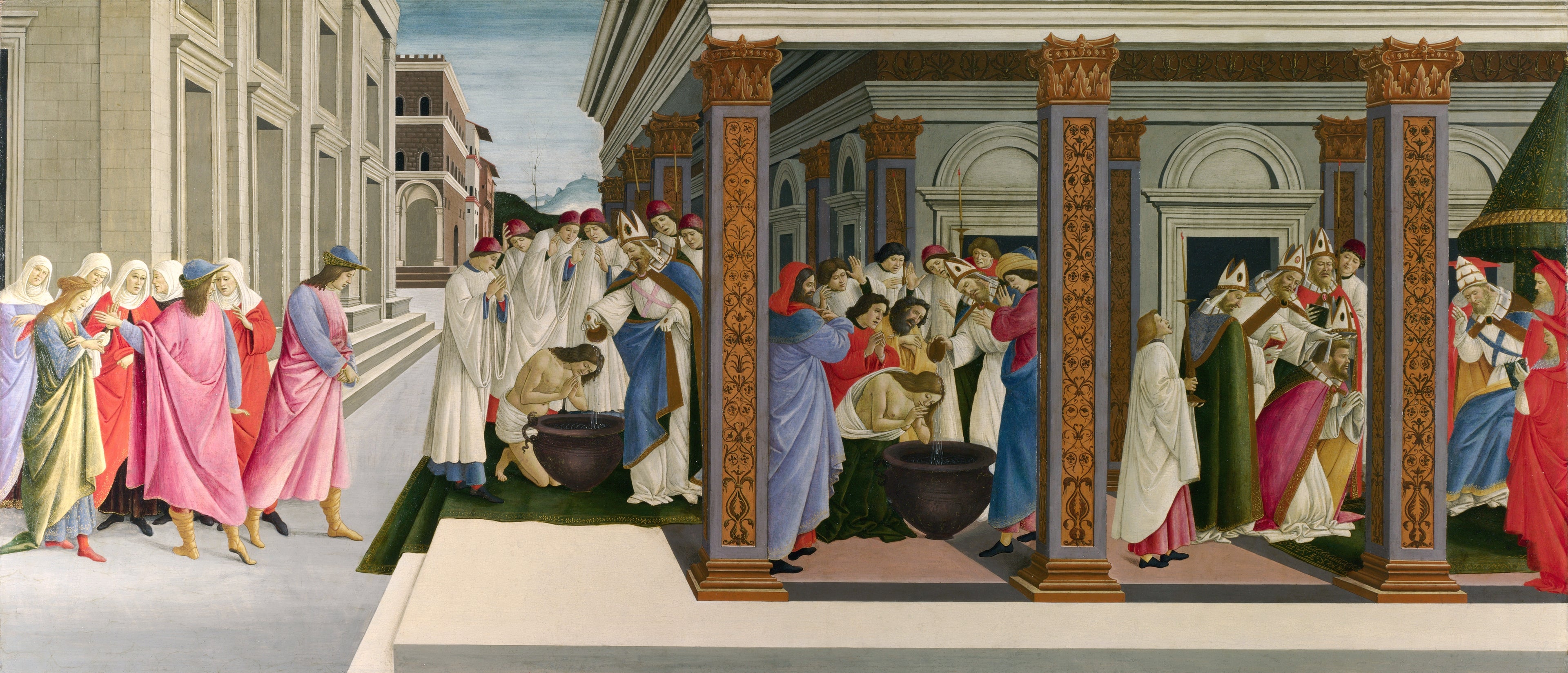 Dåben af Zenobius og hans ordination som biskop - Sandro Botticelli
