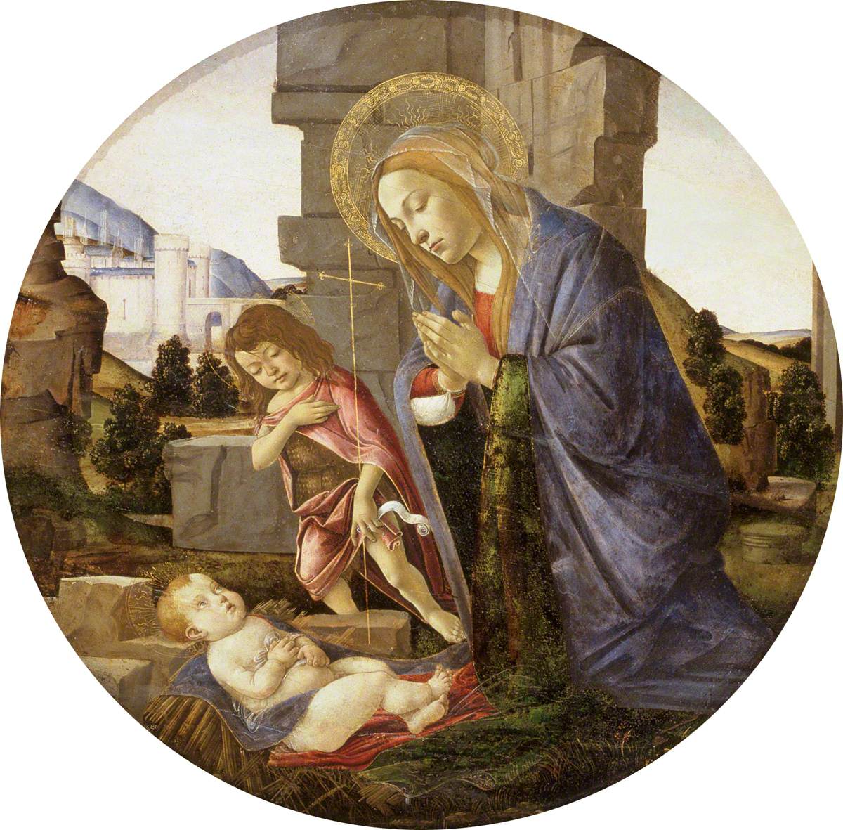 Jomfruen tilbedende barnet med den unge helgen Johannes - Sandro Botticelli