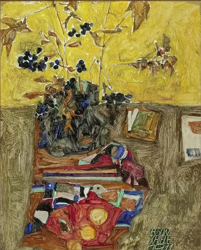 Stilleben med blomster - Egon Schiele