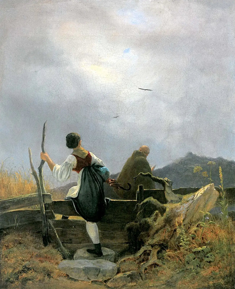 Mælkepige og Munk - Carl Spitzweg