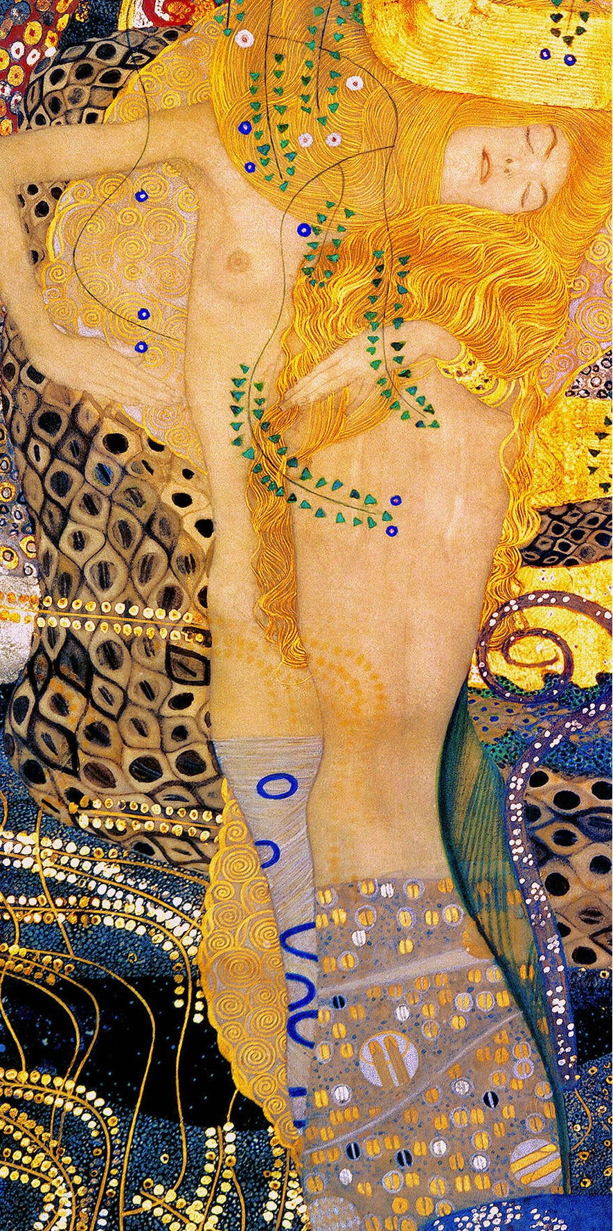 🐍✨ Vandets slange II – Gustav Klimt (1904–1907)