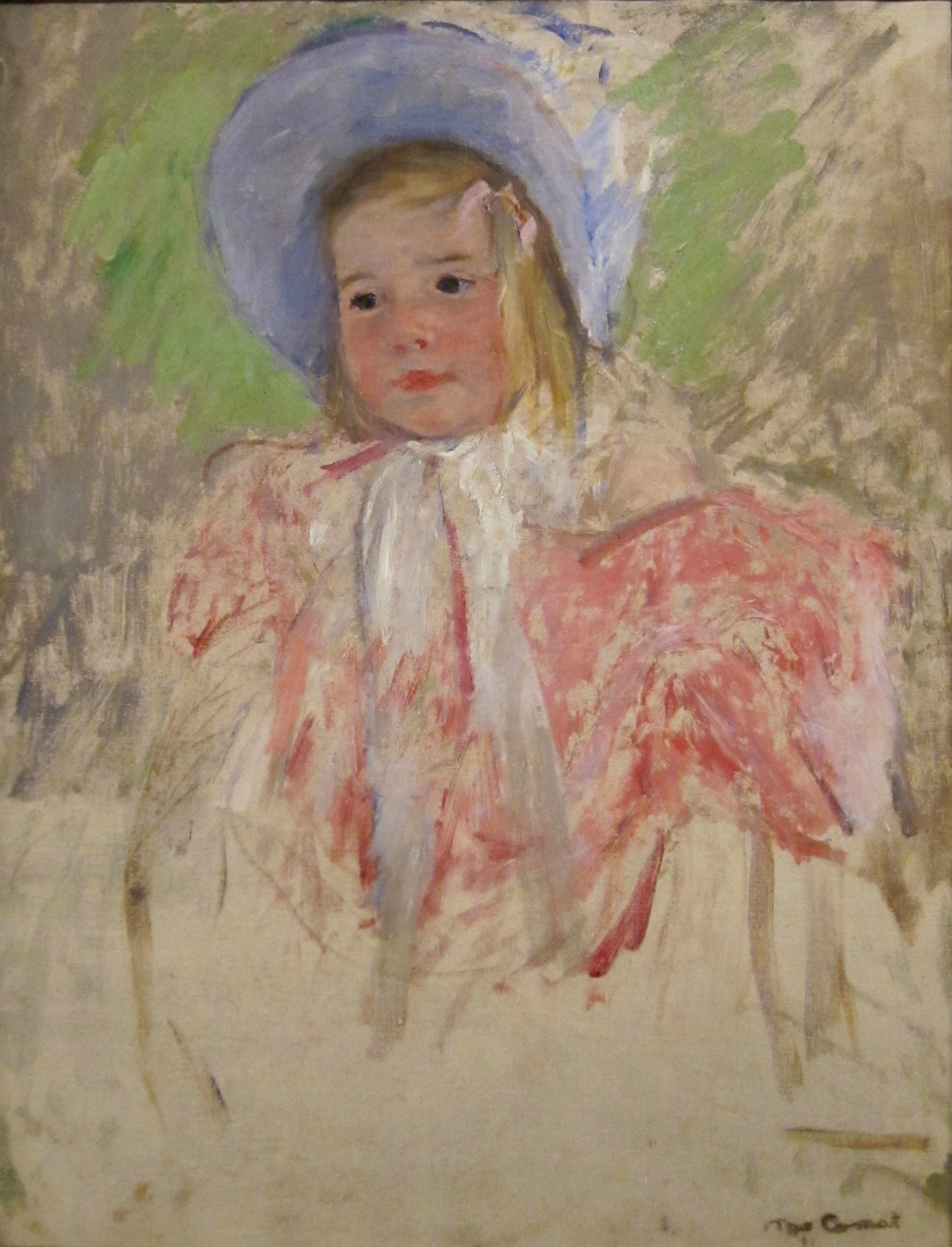 Reproduction du tableau « Simone au bonnet bleu (n° 1) - Mary Cassatt » par Alpha Reproduction en peinture à l’huile
