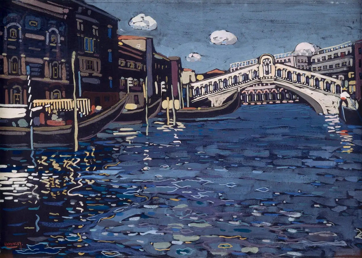 Reproduction du tableau « Souvenir de Venise 4 (Pont du Rialto) - Vassily Kandinsky » par Alpha Reproduction en peinture à l’huile