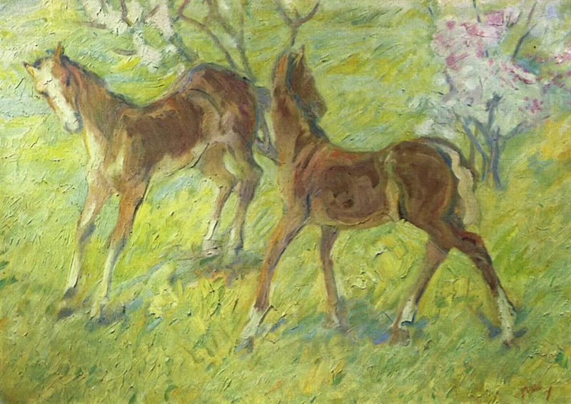 Springende føl - Franz Marc