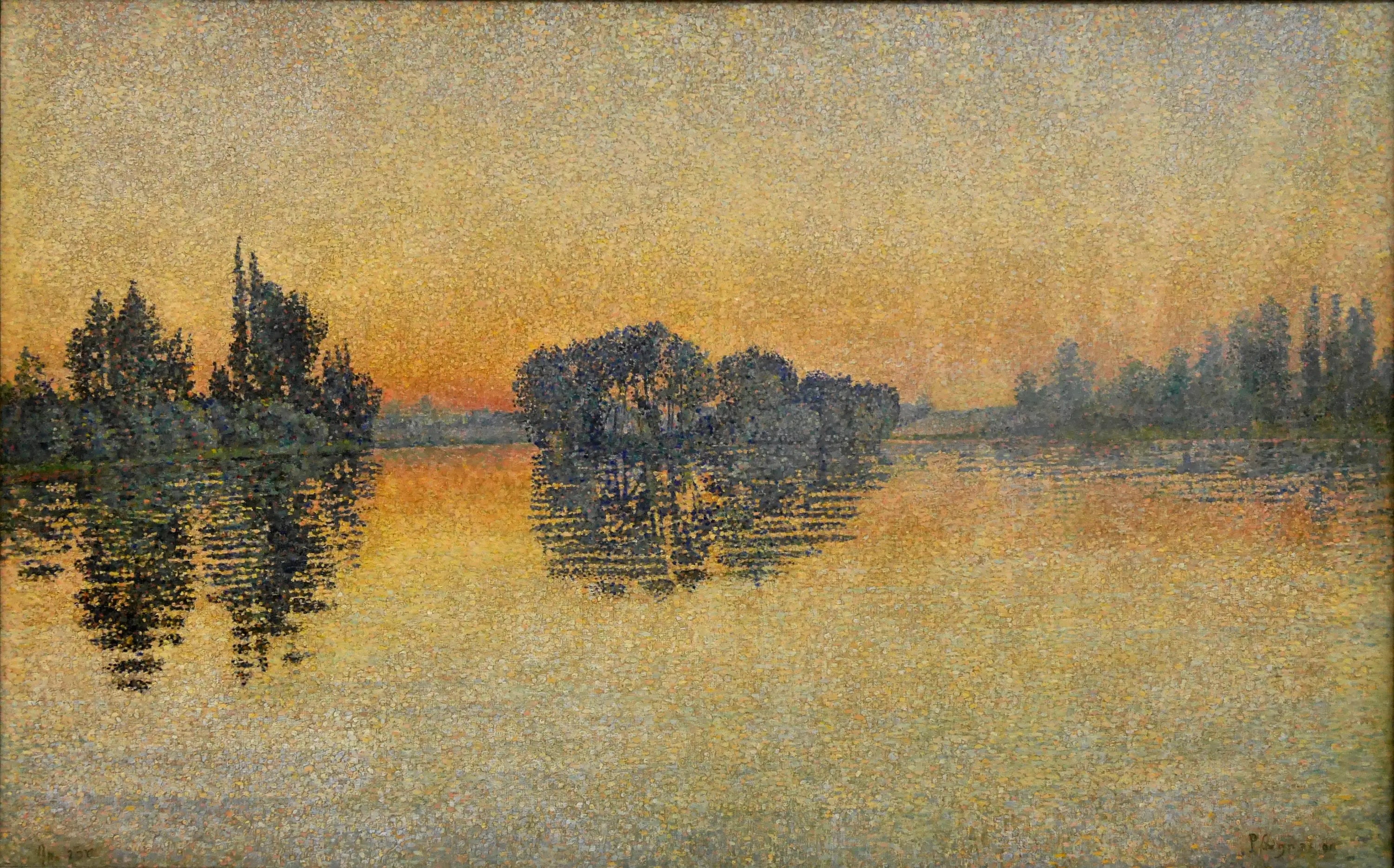 Reproduction du tableau « Coucher de soleil, Herblay, Opus 206 - Paul Signac » par Alpha Reproduction en peinture à l’huile