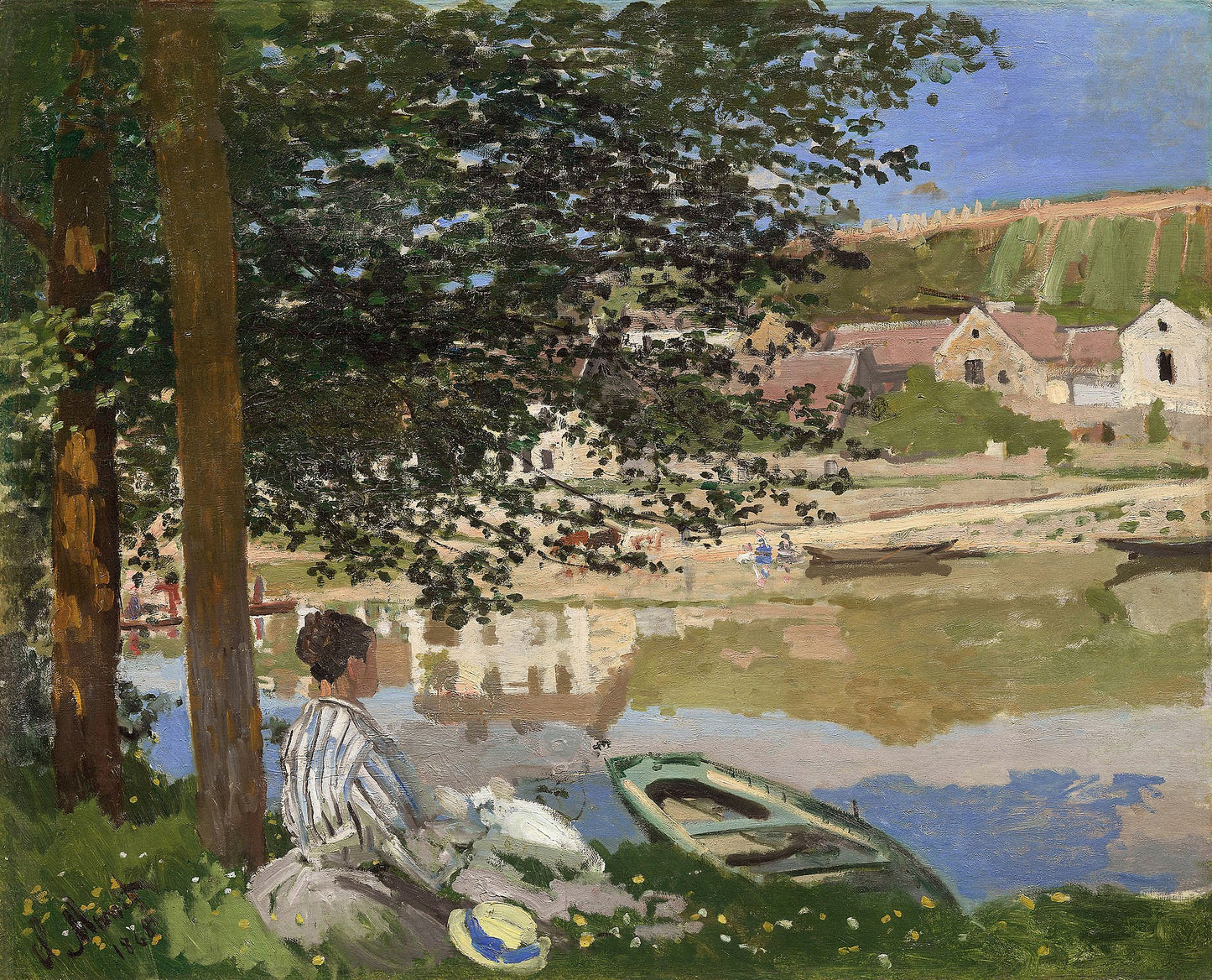🌿 Ved bredden af Seinen i Bennecourt – Claude Monet (1868)