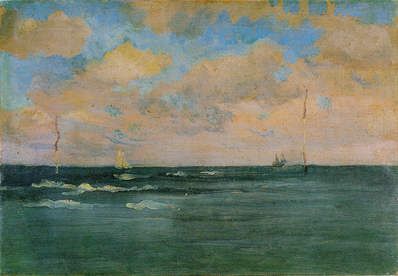 Reproduction du tableau « Les Postes de Bain, Bretagne - James Abbott McNeill Whistler » par Alpha Reproduction en peinture à l’huile