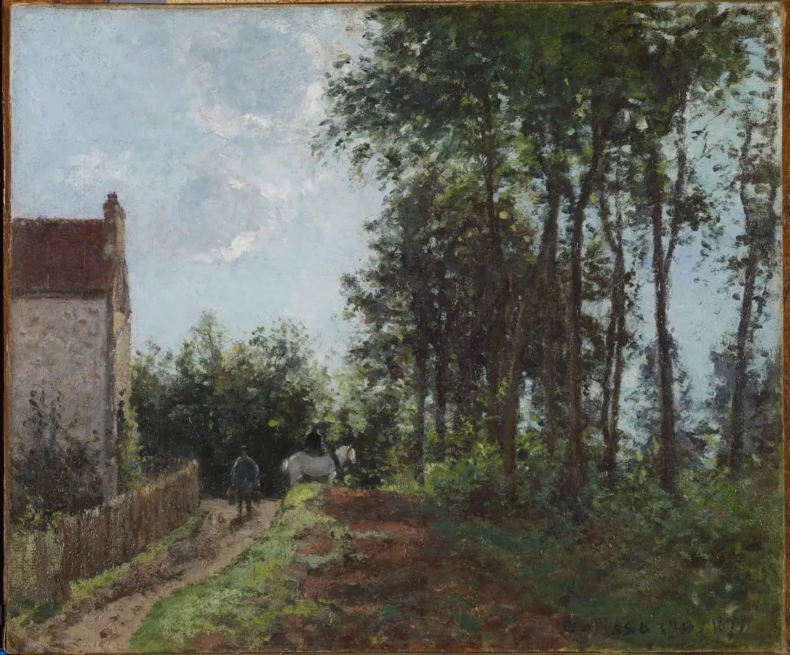 Reproduction du tableau « La route près de la ferme - Camille Pissarro » par Alpha Reproduction en peinture à l’huile