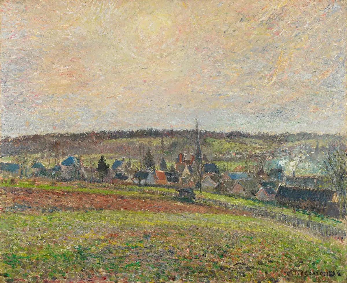 Reproduction du tableau « Vue sur le Village d'Éragny - Camille Pissarro » par Alpha Reproduction en peinture à l’huile