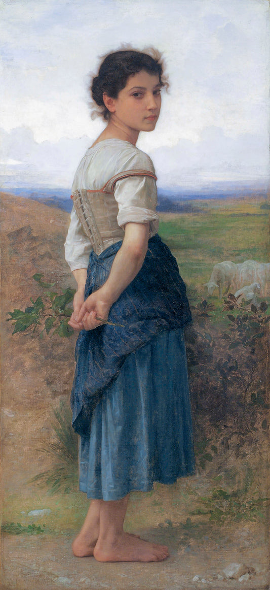 Reproduction du tableau « La Jeune Bergère - Bouguereau » par Alpha Reproduction en peinture à l’huile
