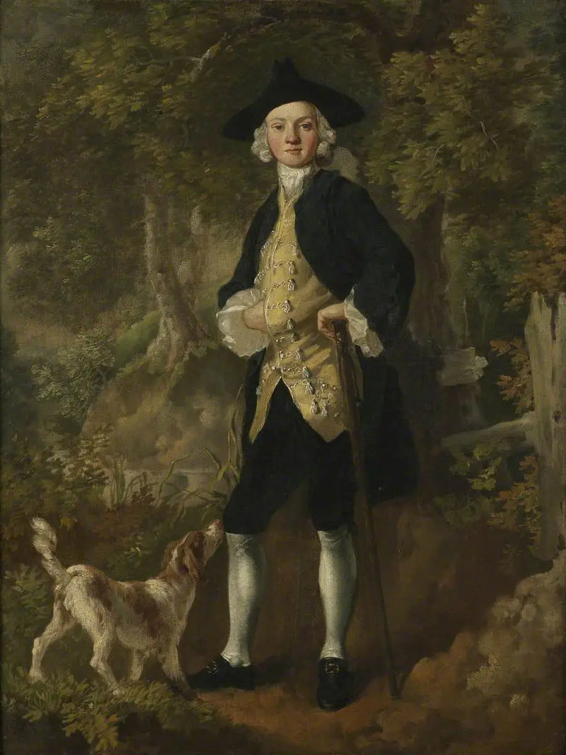 En gentleman med en hund i en skov - Thomas Gainsborough