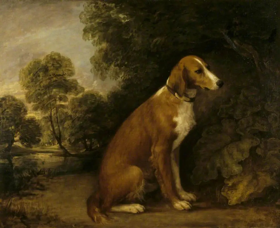 Un Setter assis dans un paysage - Thomas Gainsborough - Alpha Reproduction