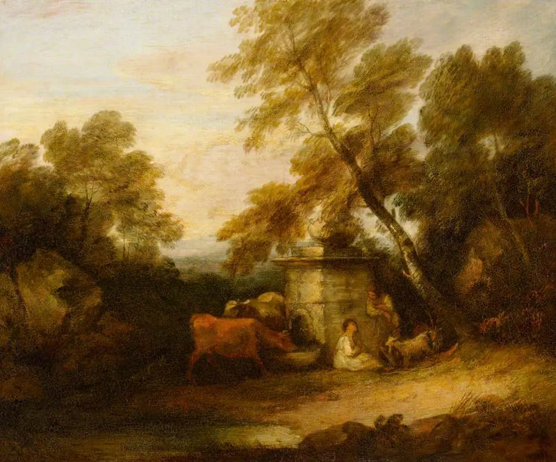 Dyr ved en brønd - Thomas Gainsborough