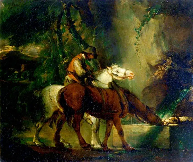 Trækheste ved en vanding - Thomas Gainsborough