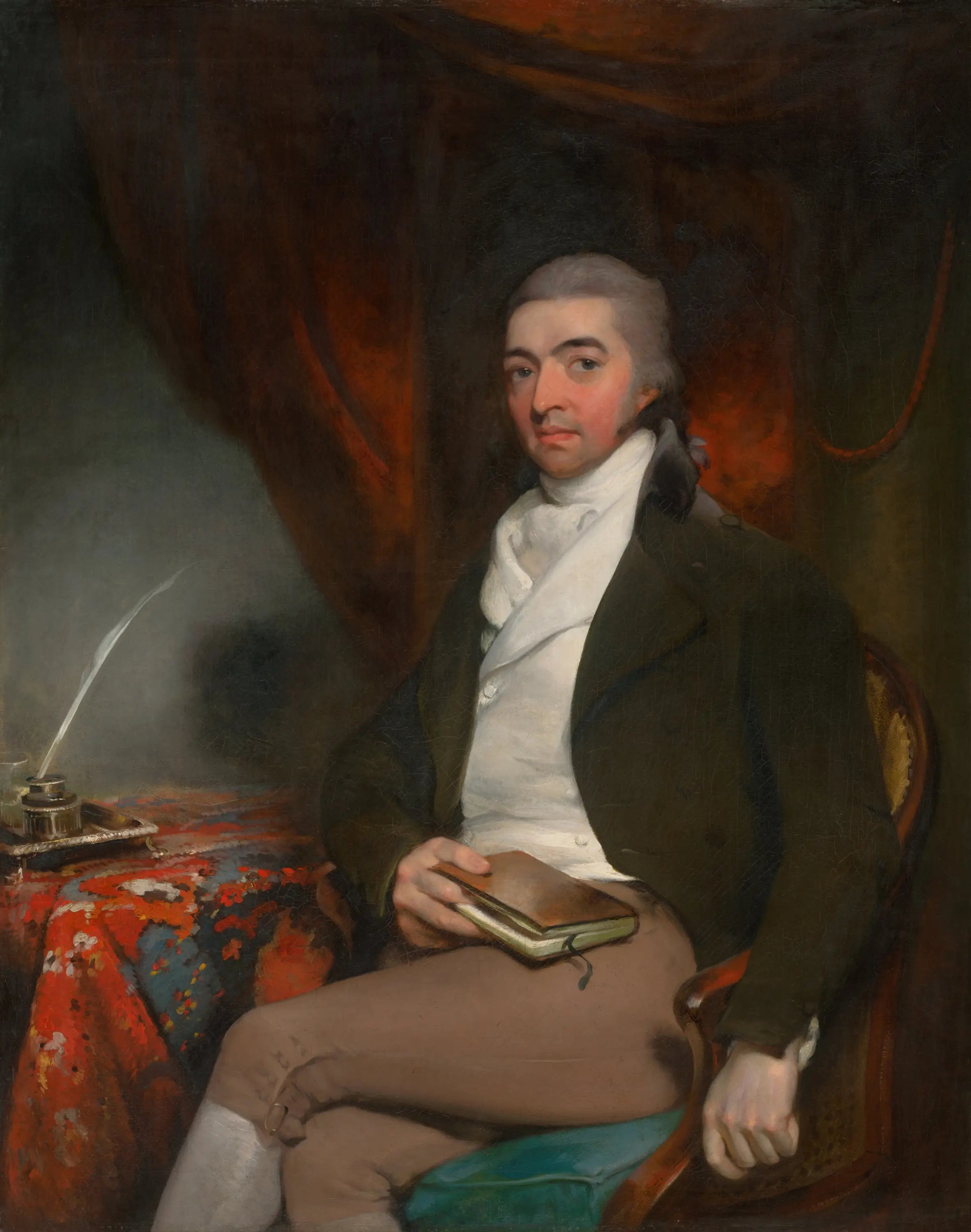 Portrait d’un homme assis avec un livre - Thomas Lawrence - Alpha Reproduction