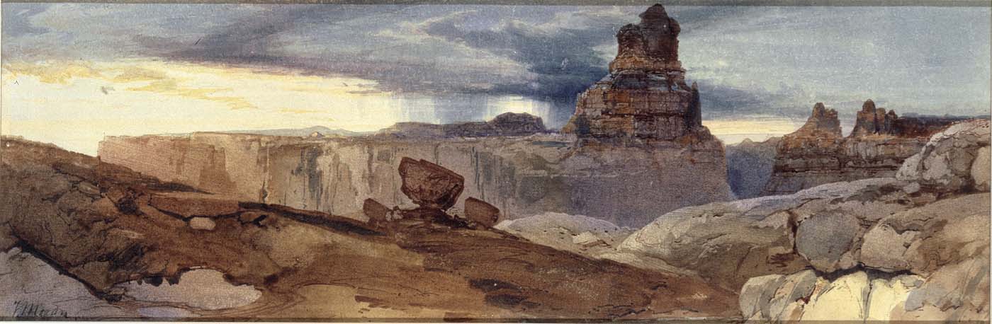 Shin-Au-Av-Tu-Weap (Terre de Dieu), Canyon du Colorado. Utah Ter. - Thomas Moran