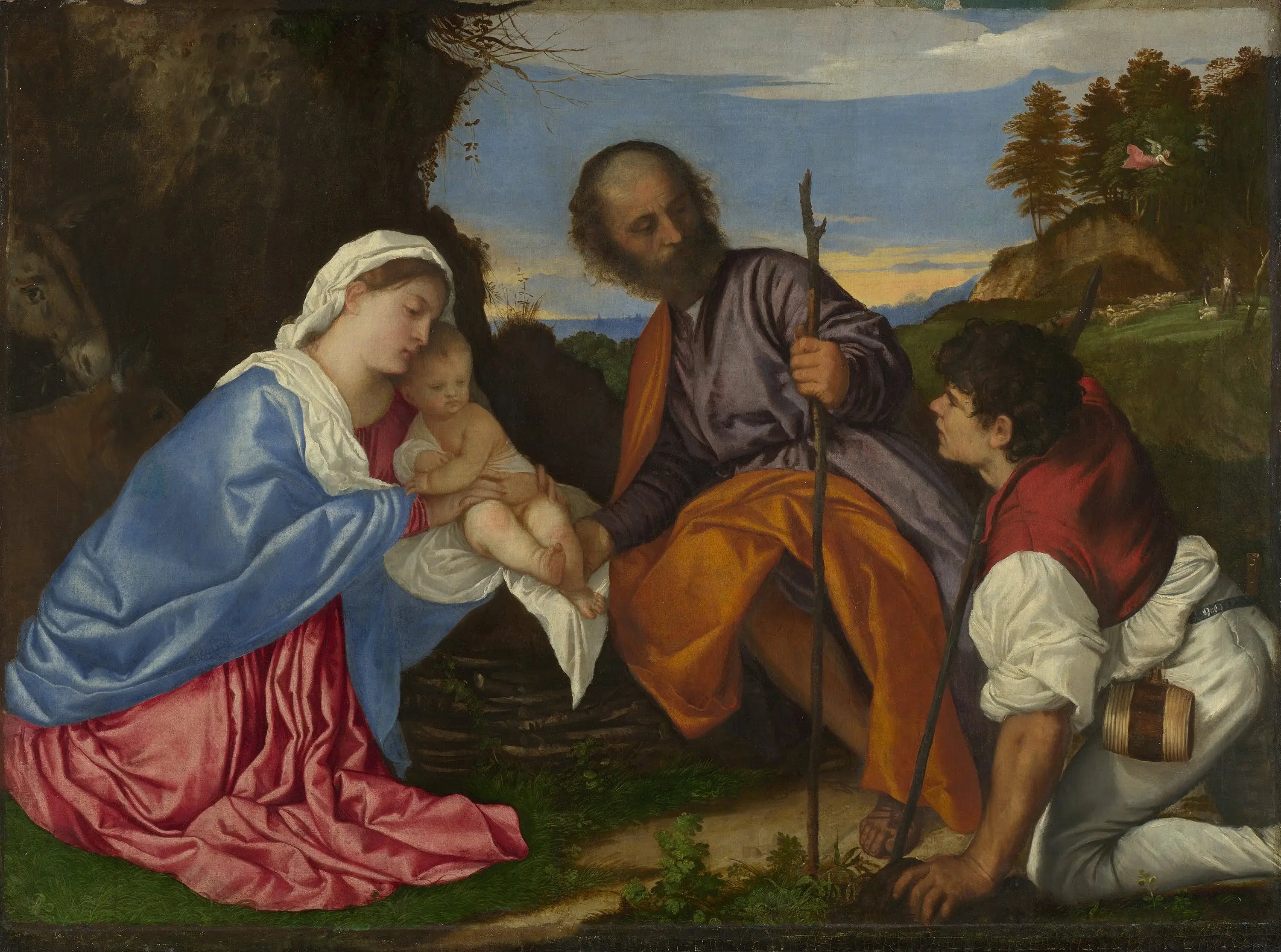 La Sainte Famille avec un berger - Titian - Alpha Reproduction