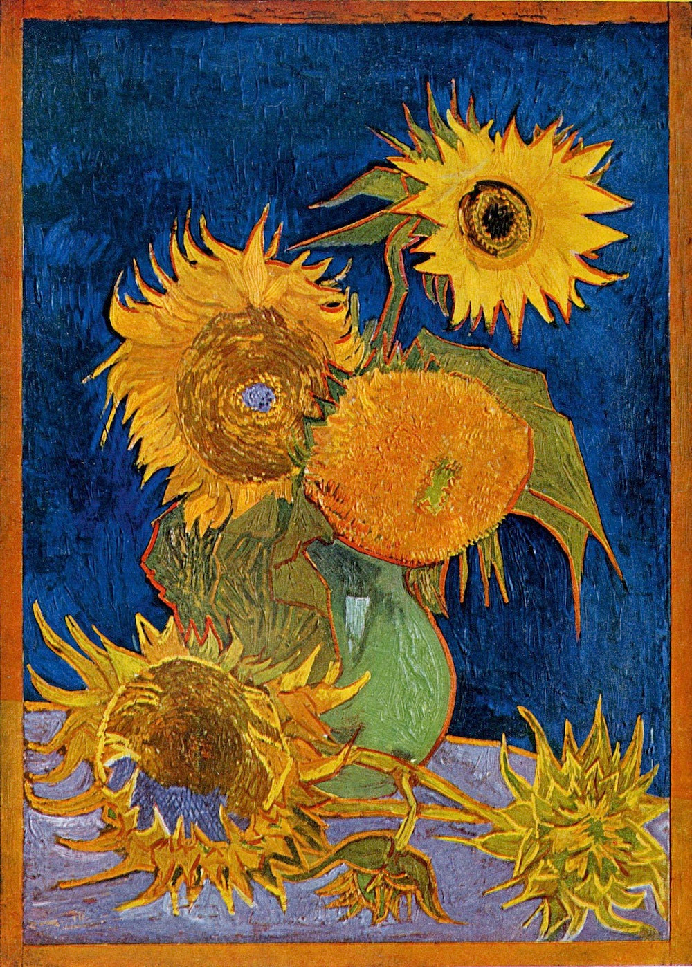 🌻 Solsikker (kongeblå baggrund) – Vincent van Gogh (1888)
