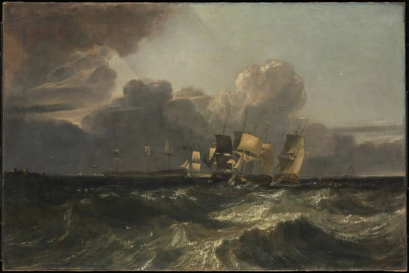 Skibe der sejler ind for anker ('The Egremont Seapiece') - J. M. W. Turner