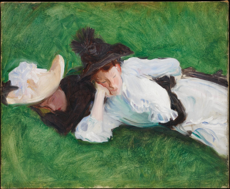 To piger på en græsplæne - John Singer Sargent
