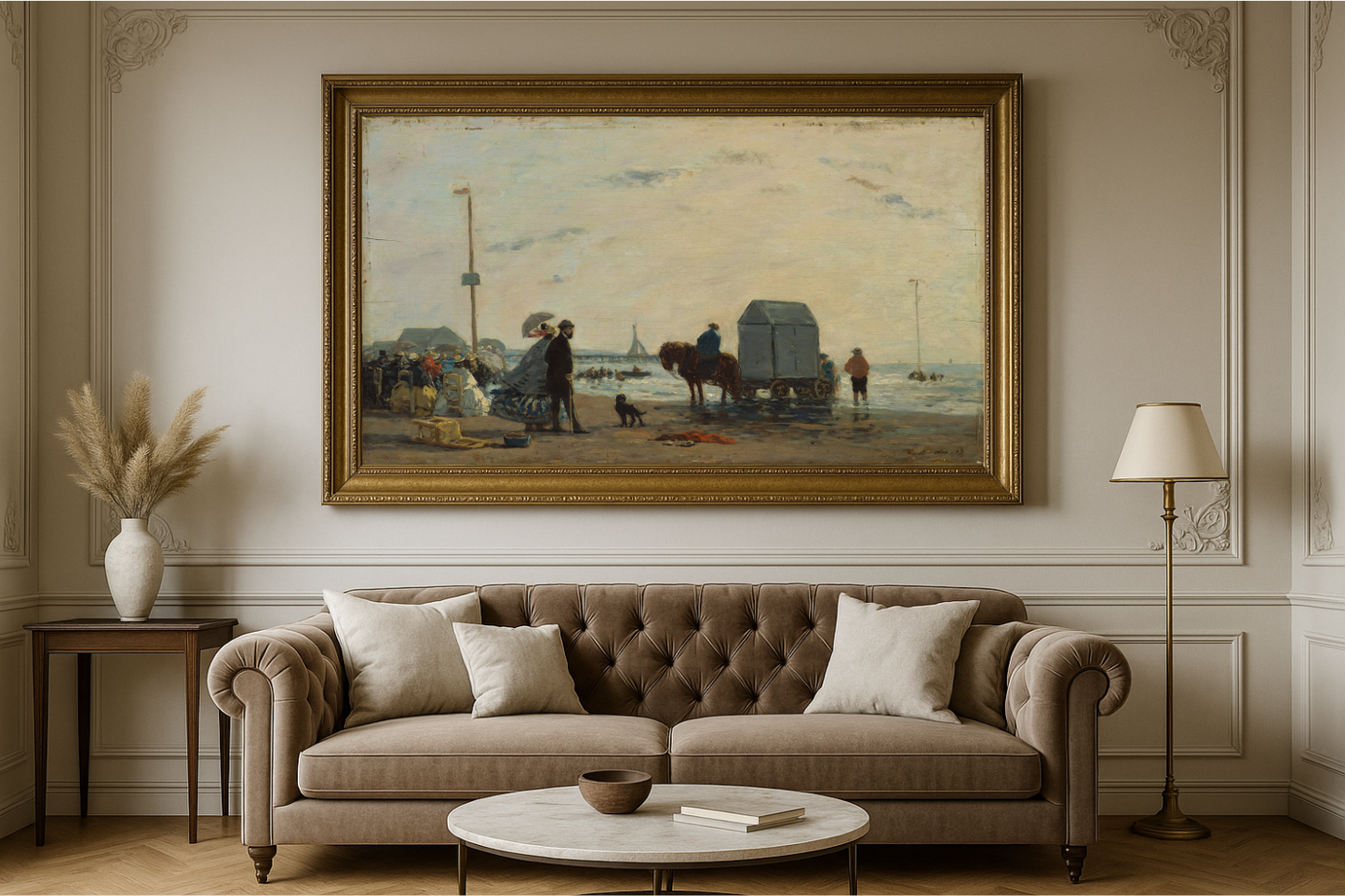 🐚 Strandscene i Trouville – Eugène Boudin (1863)