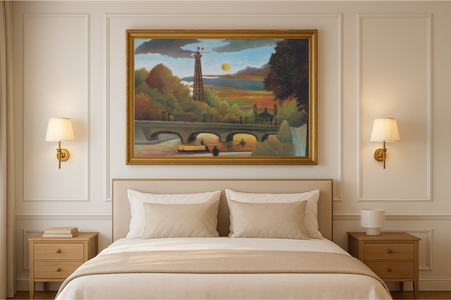 Seine og Eiffeltårnet i solnedgangen - Henri Rousseau