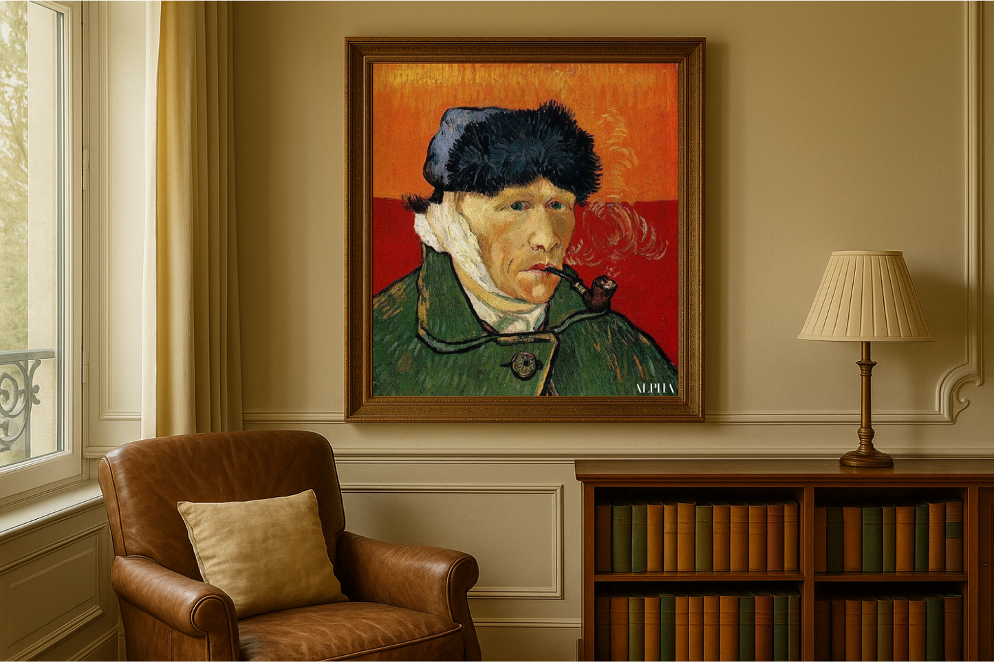 🖼️ Selvportræt med forbundet øre og pibe – Vincent van Gogh (1889)