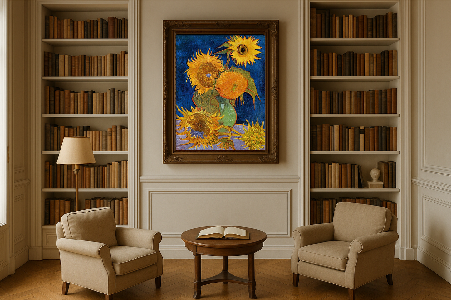 🌻 Solsikker (kongeblå baggrund) – Vincent van Gogh (1888)