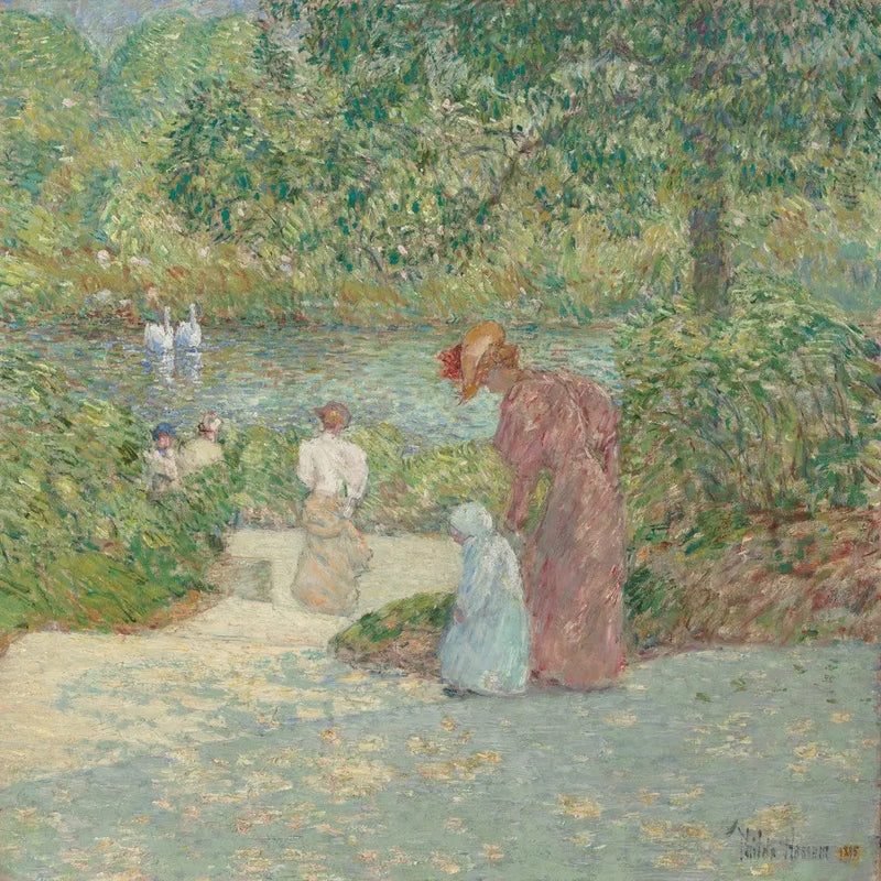 Træd ned ad trappen, Central Park - Childe Hassam
