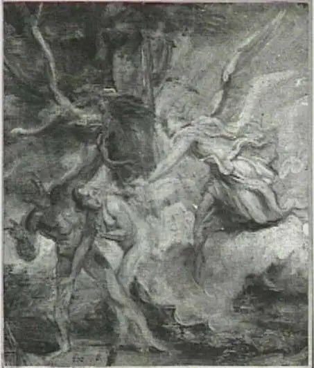 Un ange chasse Adam et Eve du paradis avec une épée (Genèse 3:23-24) - Antoine van Dyck - Alpha Reproduction