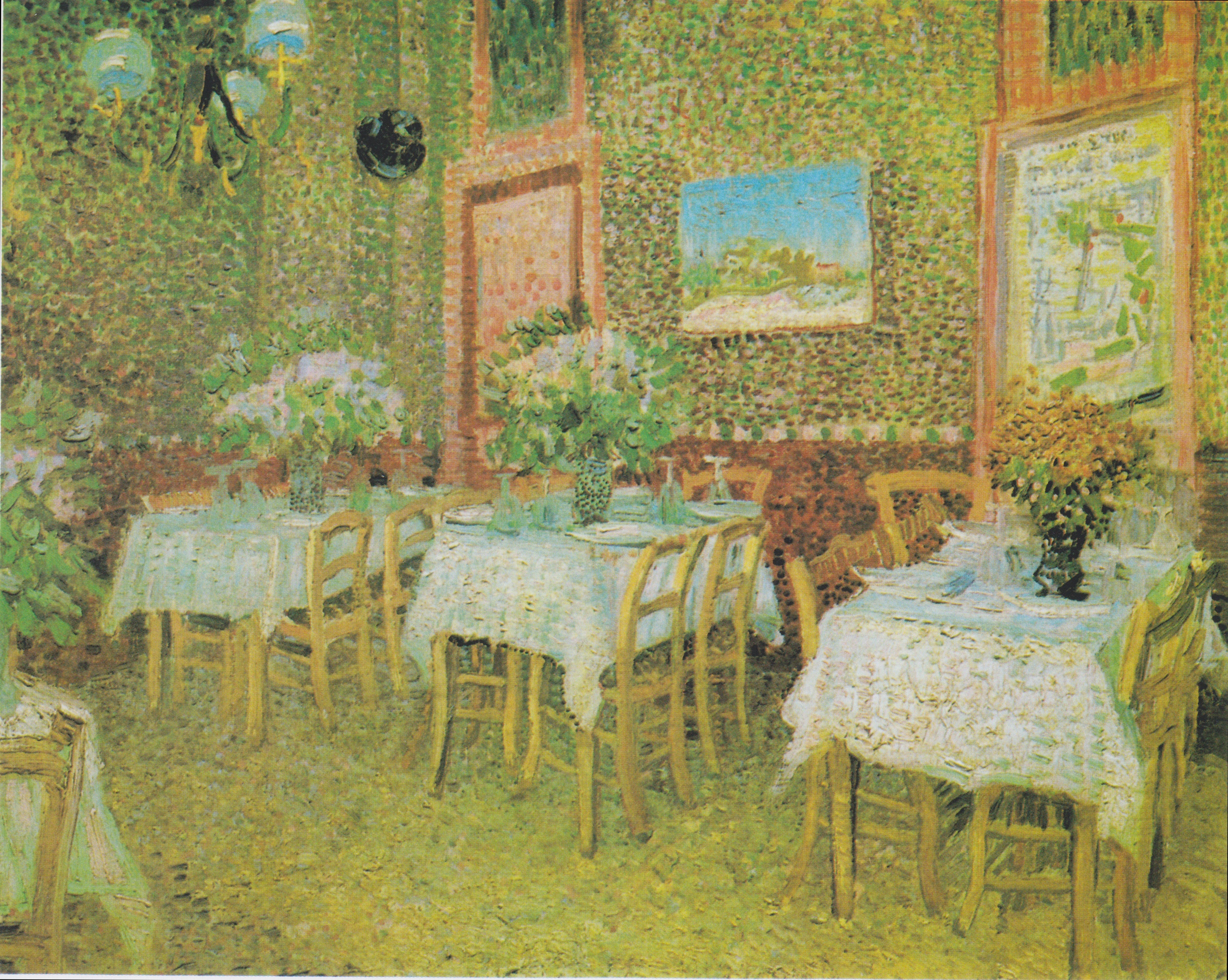 Reproduction du tableau « Intérieur d'un restaurant - Vincent van Gogh » par Alpha Reproduction en peinture à l’huile