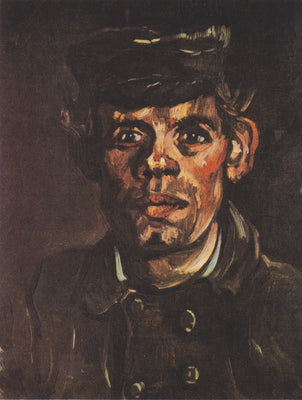 Tête d'un jeune paysan à la casquette à visière - Vincent van Gogh