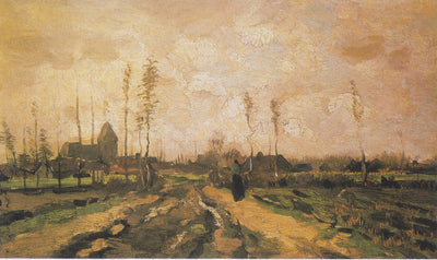 Landskab med kirke og huse - Vincent van Gogh