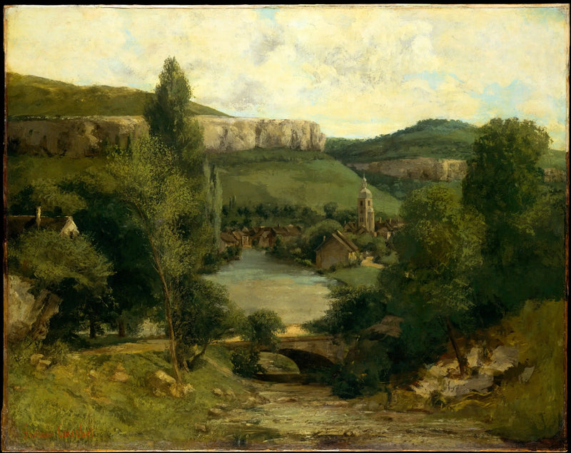 Vue d'Ornans (Broen over Bonneille-floden) - Gustave Courbet
