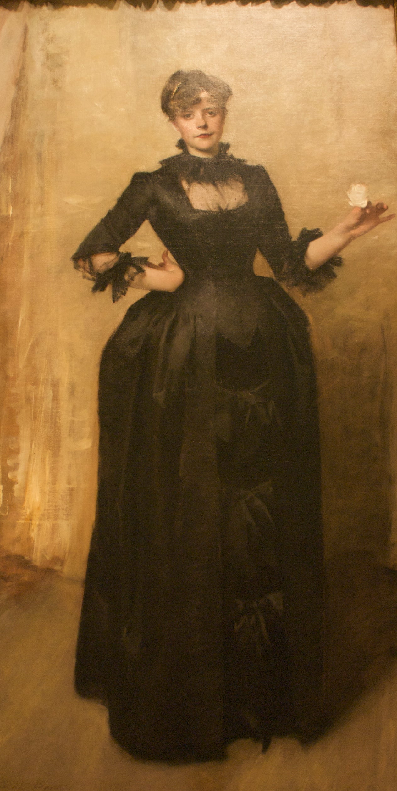 Reproduction du tableau « Dame à la rose (Charlotte Louise Burckhardt) - John Singer Sargent » par Alpha Reproduction en peinture à l’huile