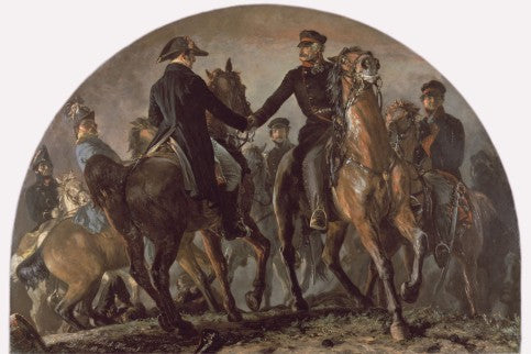 Wellington et Blücher à la bataille de Waterloo - Adolph von Menzel
