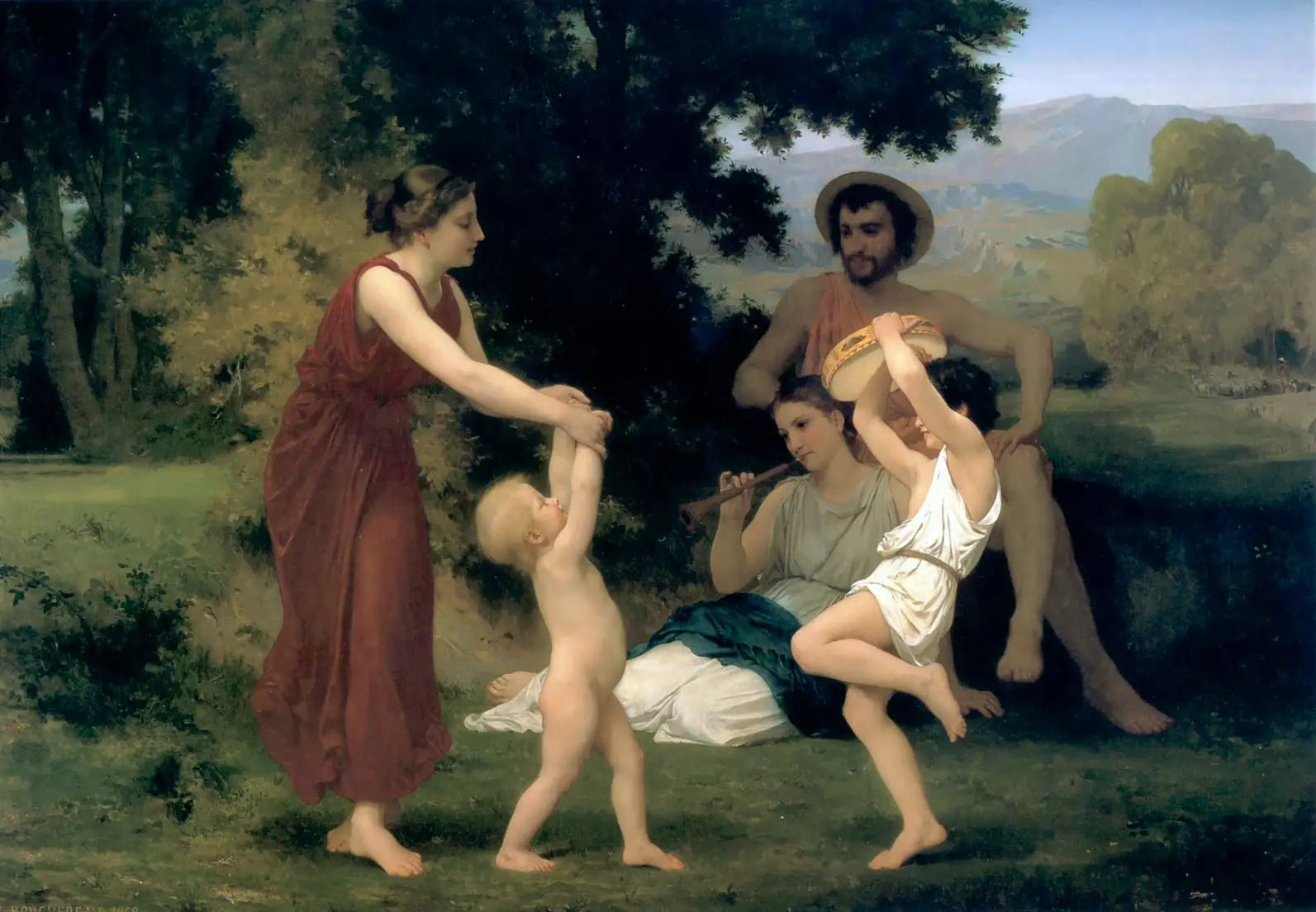Reproduction du tableau « La pastorale des loisirs - Bouguereau » par Alpha Reproduction en peinture à l’huile