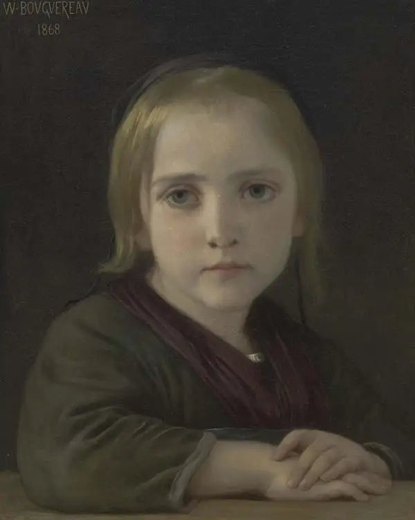 Den lille pige med de blå øjne - Bouguereau