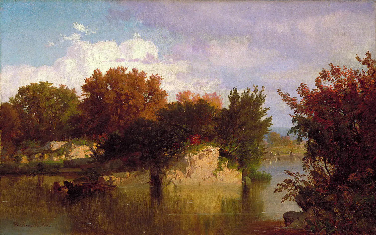 Arbres le long du ruisseau en automne - William Trost Richards - Alpha Reproduction