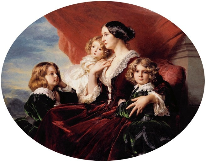 Portrait d'Eliza Krasińska avec ses enfants. - Franz Xaver Winterhalter