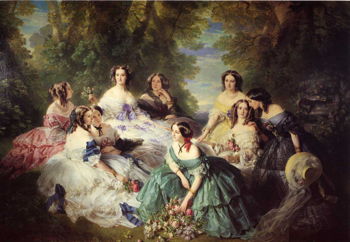 L'impératrice Eugénie entourée de ses dames d'honneur - Franz Xaver Winterhalter