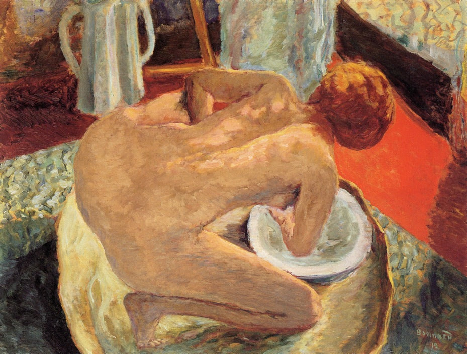 Reproduction du tableau « Femme dans un bain - Pierre Bonnard » par Alpha Reproduction en peinture à l’huile