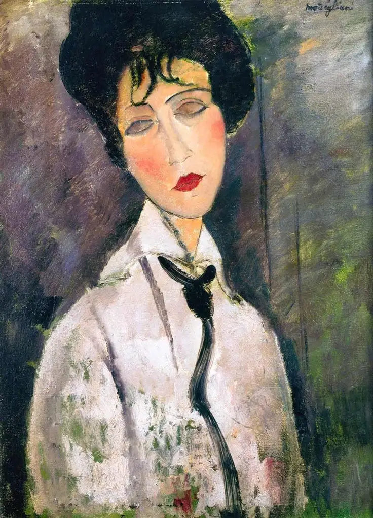 Kvinde med en sort slips - Amedeo Modigliani