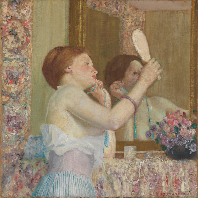 Kvinde, der spejler sig - Frederick Carl Frieseke