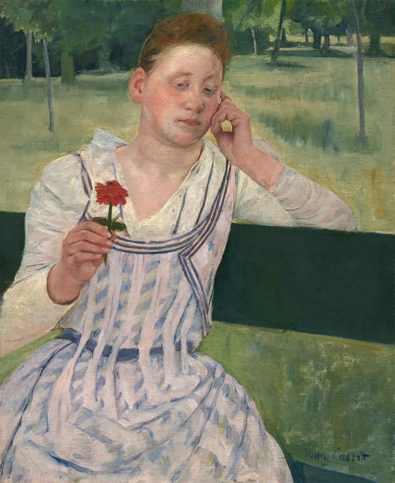 Kvinde med en rød zinnia - Mary Cassatt