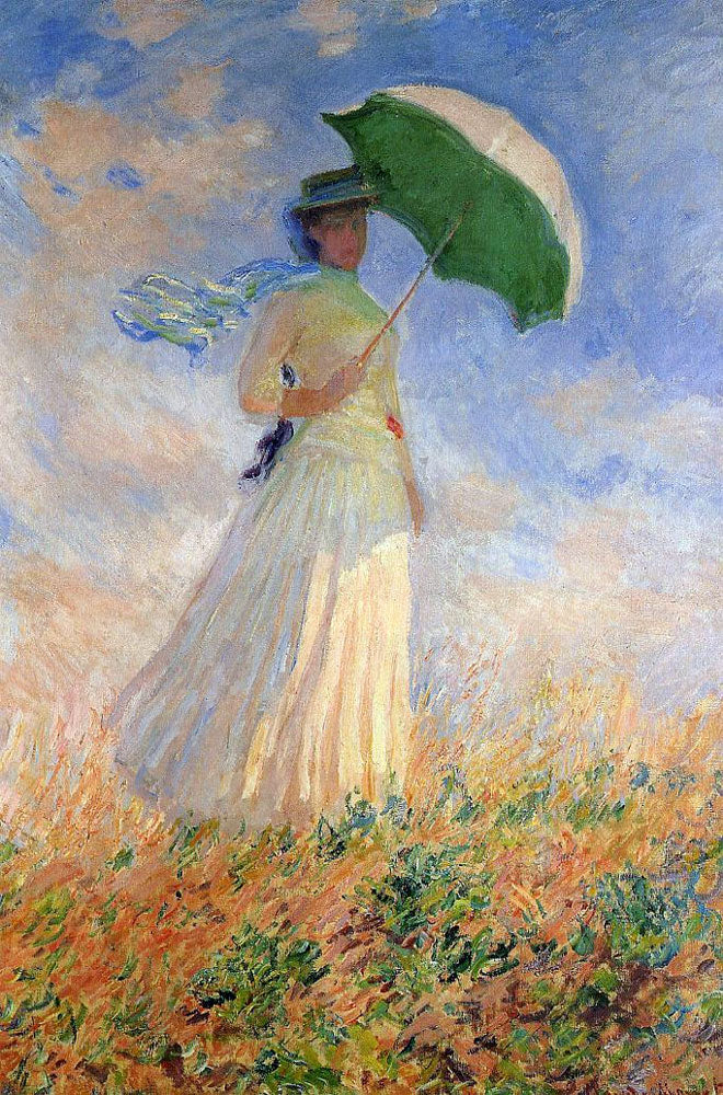 Kvinde med parasol vendt mod højre – Claude Monet, 1886
