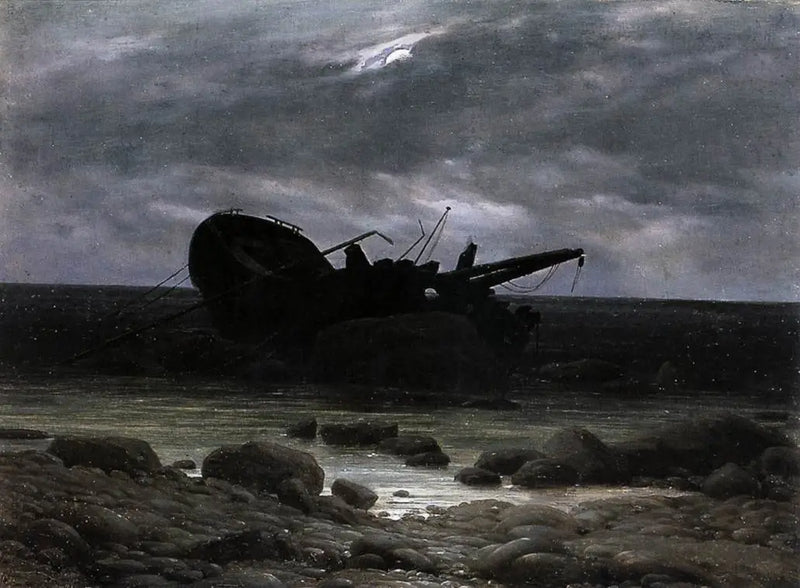 Skibsvrag i måneskin - Caspar David Friedrich