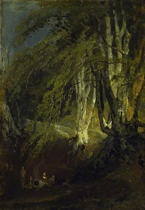En Bøg Træ med Zigenere omkring et Lejrild - J. M. W. Turner