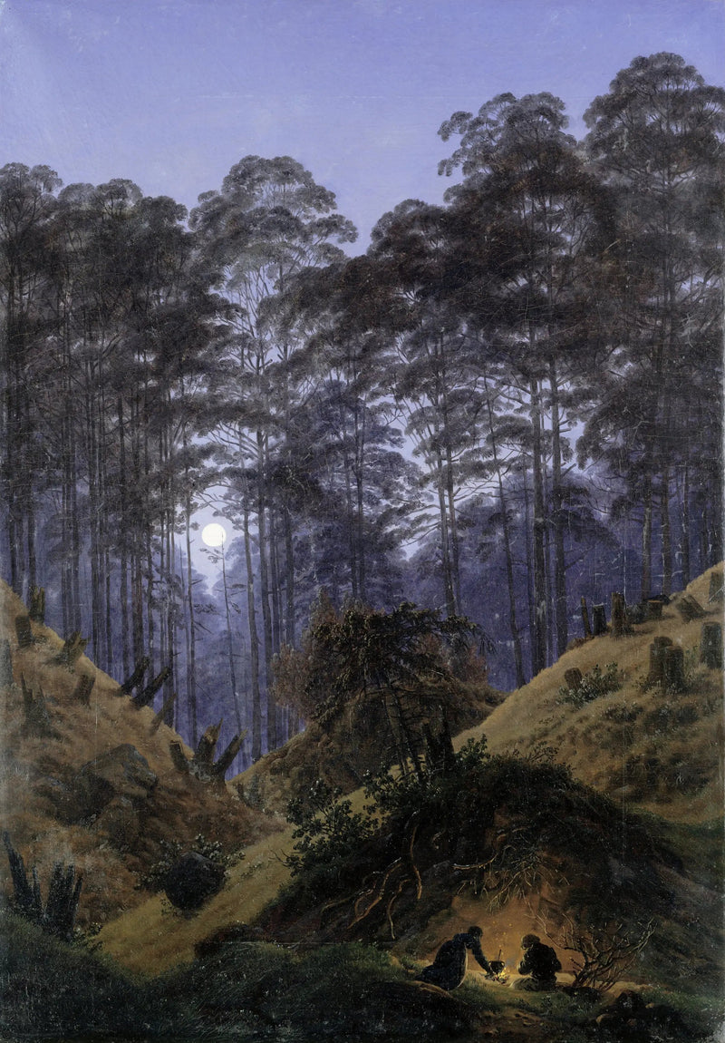 Inden i skoven i måneskinnet - Caspar David Friedrich