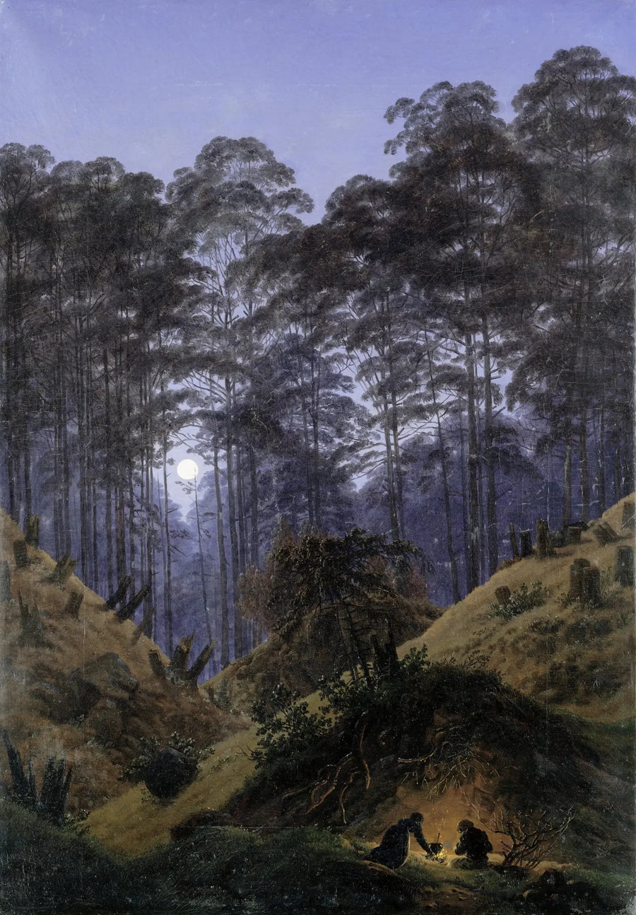 Inden i skoven i måneskinnet - Caspar David Friedrich